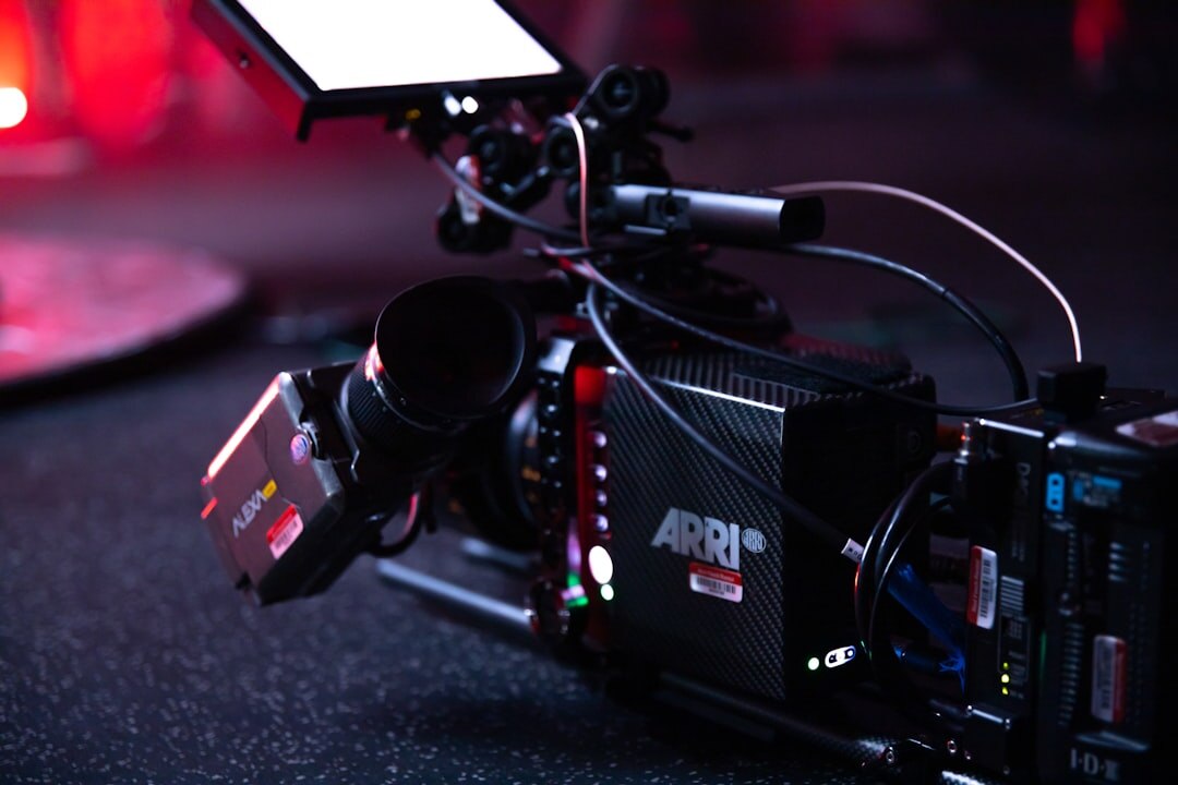 Television studio lighting rig and cameras ready for live broadcast